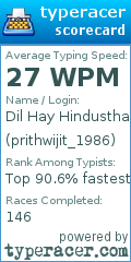 Scorecard for user prithwijit_1986