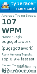 Scorecard for user pugsgottawork