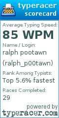 Scorecard for user ralph_p00tawn