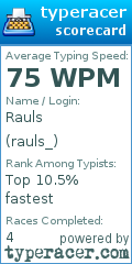 Scorecard for user rauls_