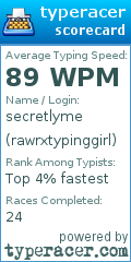 Scorecard for user rawrxtypinggirl