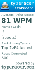 Scorecard for user robots