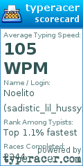 Scorecard for user sadistic_lil_hussy