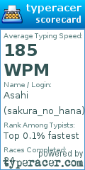 Scorecard for user sakura_no_hana