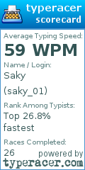 Scorecard for user saky_01