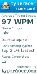 Scorecard for user samuraijake