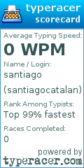 Scorecard for user santiagocatalan