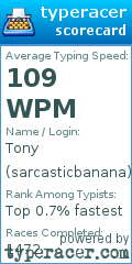 Scorecard for user sarcasticbanana