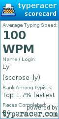 Scorecard for user scorpse_ly