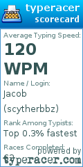 Scorecard for user scytherbbz