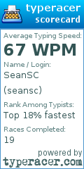 Scorecard for user seansc