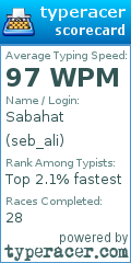 Scorecard for user seb_ali