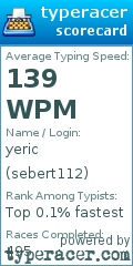 Scorecard for user sebert112