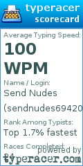 Scorecard for user sendnudes69420