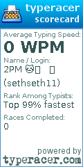 Scorecard for user sethseth11