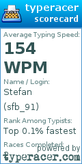 Scorecard for user sfb_91