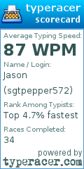 Scorecard for user sgtpepper572