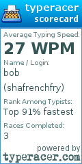 Scorecard for user shafrenchfry
