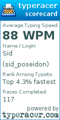 Scorecard for user sid_poseidon