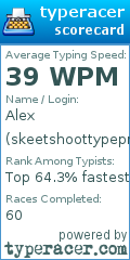 Scorecard for user skeetshoottypepro