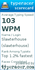 Scorecard for user slawterhouse