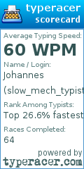 Scorecard for user slow_mech_typist