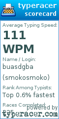 Scorecard for user smokosmoko