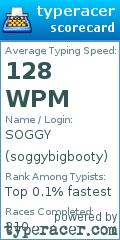 Scorecard for user soggybigbooty
