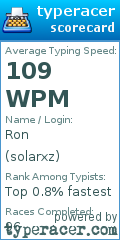 Scorecard for user solarxz