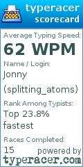 Scorecard for user splitting_atoms