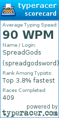 Scorecard for user spreadgodsword