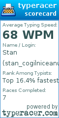 Scorecard for user stan_cogilniceanu