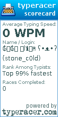 Scorecard for user stone_c0ld