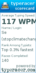 Scorecard for user stopclimatechange