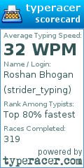 Scorecard for user strider_typing