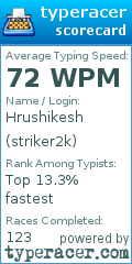 Scorecard for user striker2k