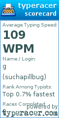 Scorecard for user suchapillbug