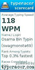 Scorecard for user swagmonsta69