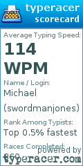 Scorecard for user swordmanjones