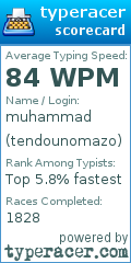 Scorecard for user tendounomazo