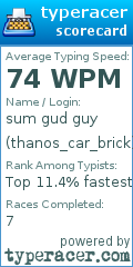 Scorecard for user thanos_car_brick