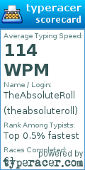 Scorecard for user theabsoluteroll