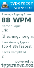 Scorecard for user thechingchongmanofthechong