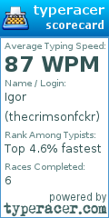 Scorecard for user thecrimsonfckr