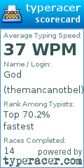 Scorecard for user themancanotbel