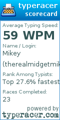 Scorecard for user therealmidgetmikey