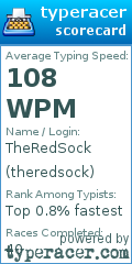 Scorecard for user theredsock