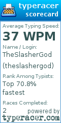 Scorecard for user theslashergod