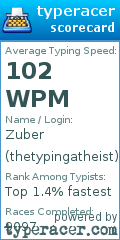 Scorecard for user thetypingatheist