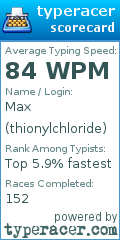 Scorecard for user thionylchloride